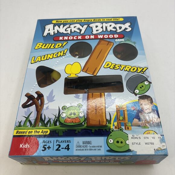Angry Birds Knock on Wood Game 2010 Mattel 100% Complete Excellent Condition - Picture 1 of 4